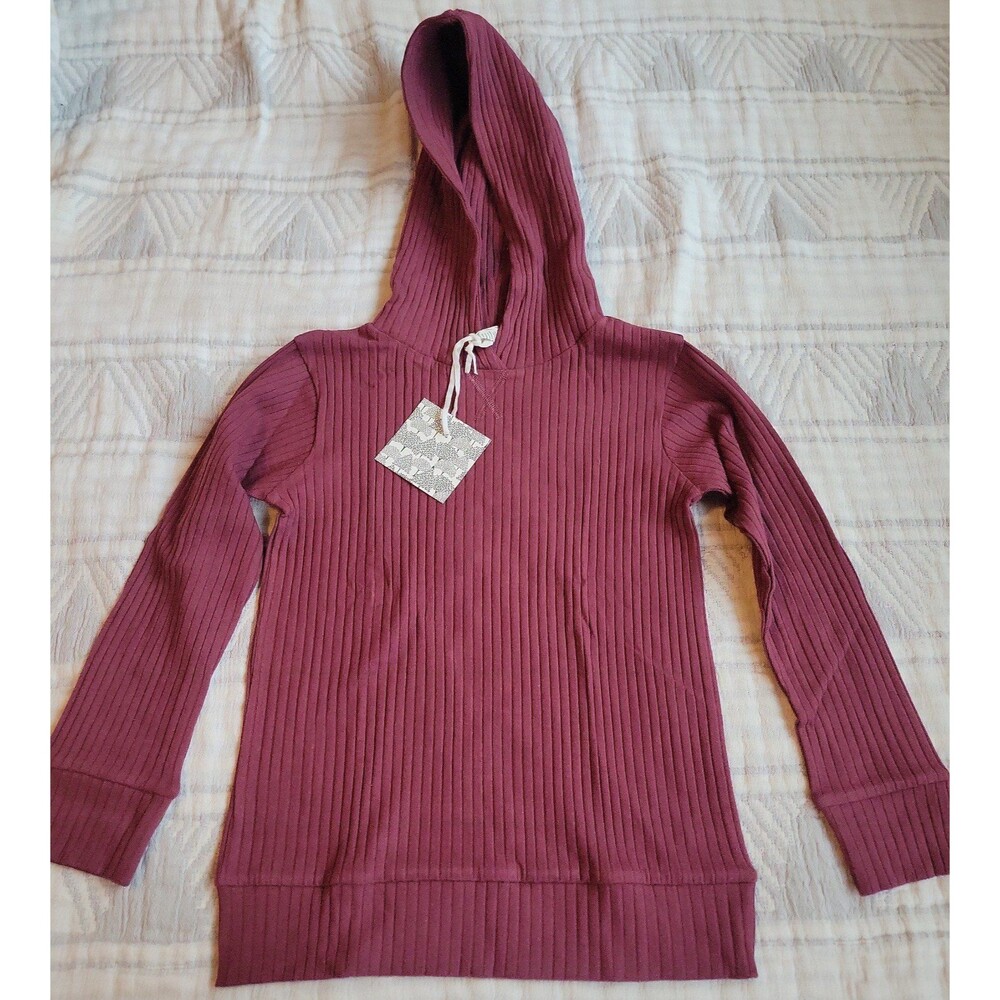 Kate Quinn LS Wide Rib Hoodie Wild Ginger 7Y NWT‎